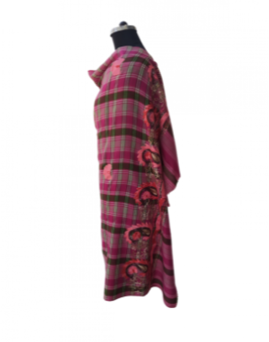 Women shawls embroidery design pink